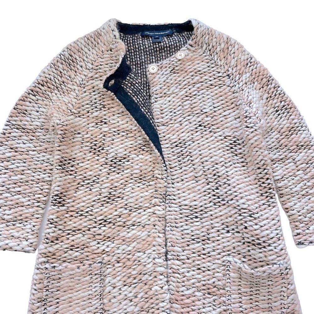 French Connection Oversized Chunky Knit Wool Sweater Coat - Picture 4 of 10